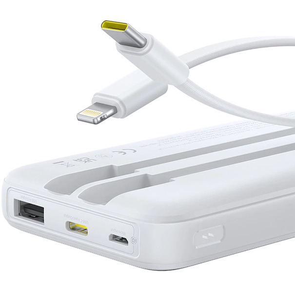 Zdjęcie produktu: Baseus Lipow 10000mAh 22,5W z 2 kablami - biały Zdjęcie produktu: Baseus Lipow 10000mAh 22,5W z 2 kablami - biały