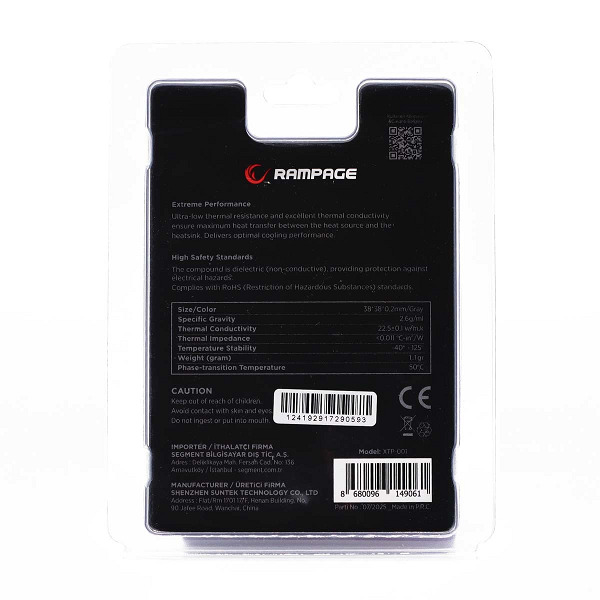 Termopad Rampage XTP-001 38×38×0,2 mm PTM