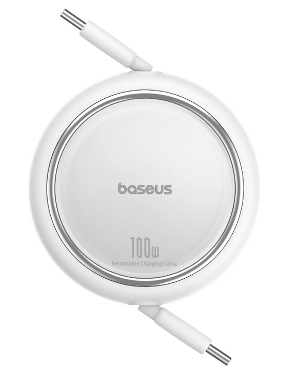 Zdjęcie produktu: Kabel wysuwany Baseus Free2Draw Mini USB-C - USB-C 100W 1m - biały