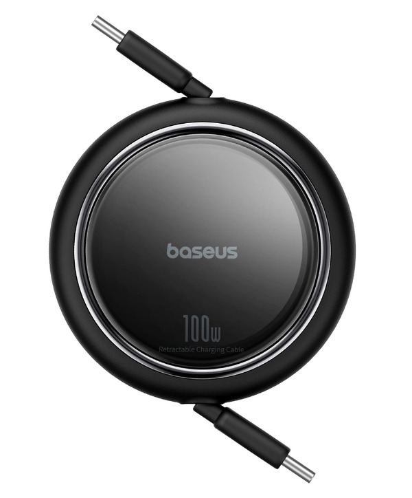Zdjęcie produktu: Kabel wysuwany Baseus Free2Draw Mini USB-C - USB-C 100W 1m - czarny