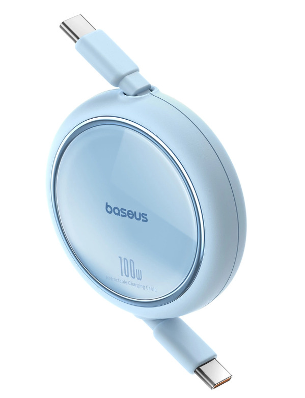 Zdjęcie produktu: Kabel wysuwany Baseus Free2Draw Mini USB-C - USB-C 100W 1m - niebieski