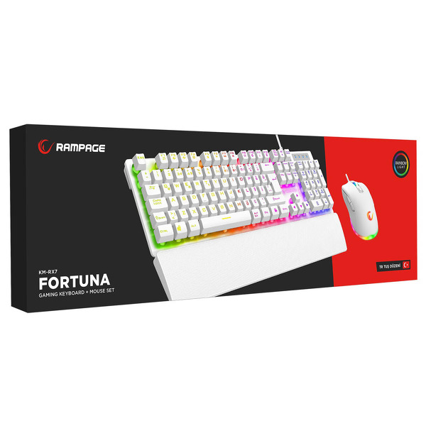 Zdjęcie produktu: Zestaw klawiatura i mysz Rampage Fortuna biała