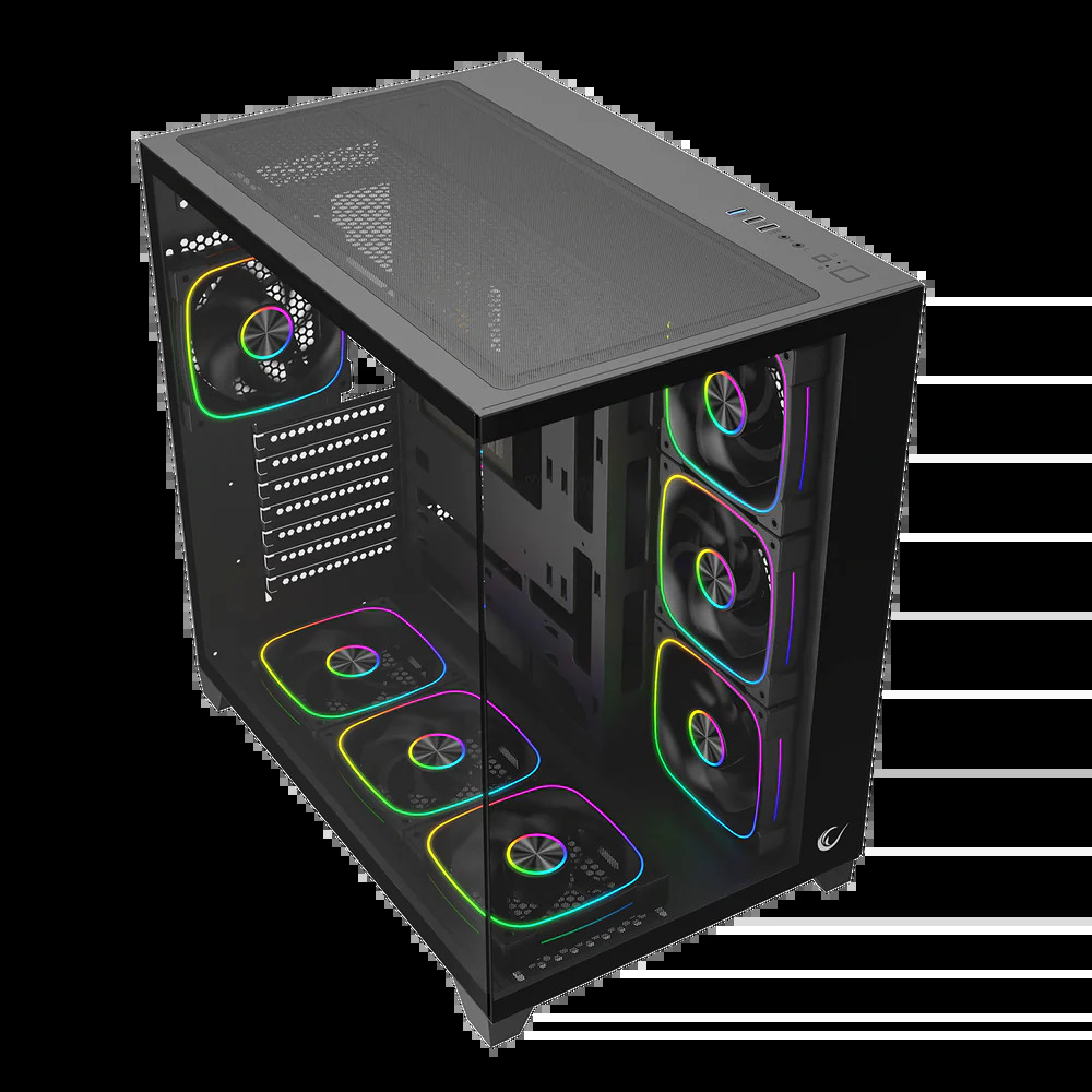 Obudowa komputerowa Rampage SEALITE 7x wentylator PWM Czarna