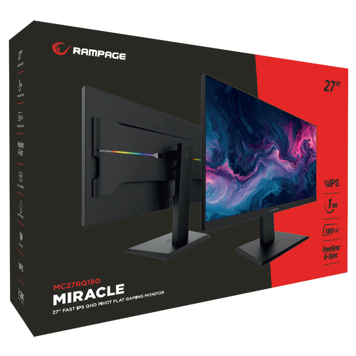 Monitor gamingowy Rampage MIRACLE 27' 180Hz 1ms