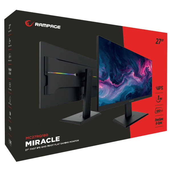 Zdjęcie produktu: Monitor gamingowy Rampage MIRACLE 27' 180Hz 1ms