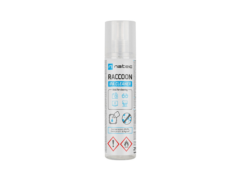 Alkohol izopropylowy Natec Racoon IPA Cleaner spray 250ML Alkohol izopropylowy Natec Racoon IPA Cleaner spray 250ML