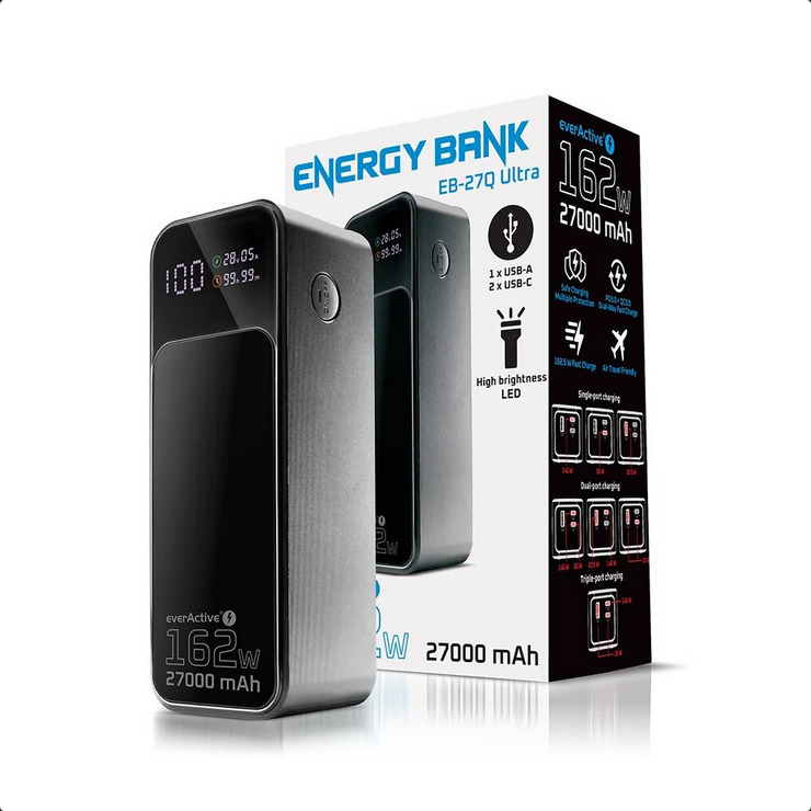 Powerbank everActive Energy Bank EB-27Q Ultra 162,5W 27000 mAh