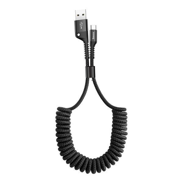 Zdjęcie produktu: Kabel Baseus Fish-Eye USB-C - USB-C spiralny 100W 1m - czarny Zdjęcie produktu: Kabel Baseus Fish-Eye USB-C - USB-C spiralny 100W 1m - czarny