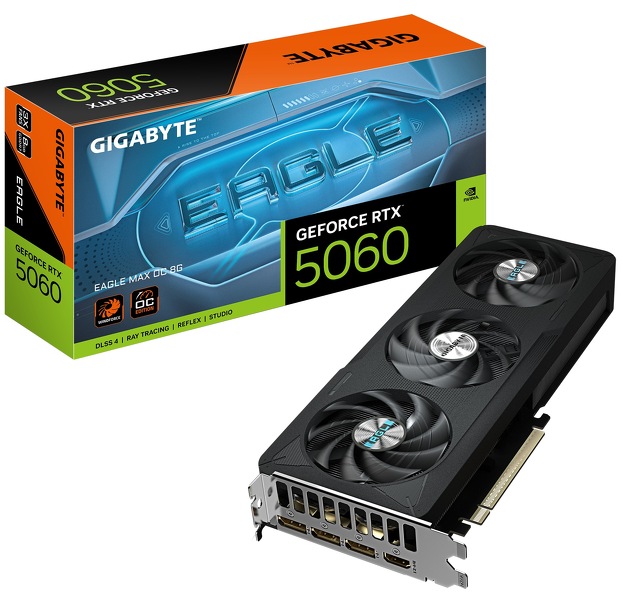 Zdjęcie produktu: Gigabyte GeForce RTX 5060 EAGLE MAX OC 8GB GDDR7 DLSS 4 Zdjęcie produktu: Gigabyte GeForce RTX 5060 EAGLE MAX OC 8GB GDDR7 DLSS 4