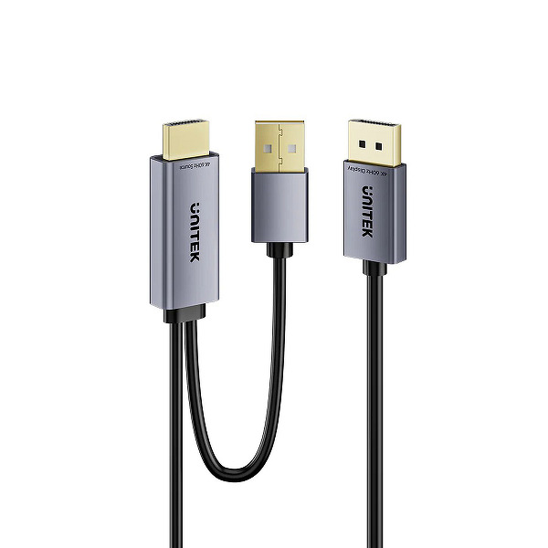 Zdjęcie produktu: Kabel Unitek HDMI do DisplayPort 4K z zasilaniem USB-A 4K@60Hz 1,8 m Zdjęcie produktu: Kabel Unitek HDMI do DisplayPort 4K z zasilaniem USB-A 4K@60Hz 1,8 m