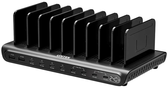 Miniatura produktu: Stacja ładująca Unitek 10 portowa - 8x USB-C i 2x USB-A 240W Miniatura produktu: Stacja ładująca Unitek 10 portowa - 8x USB-C i 2x USB-A 240W