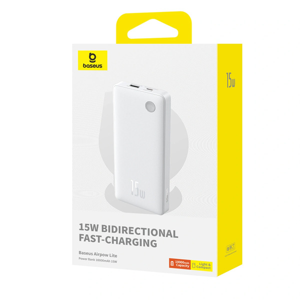 Zdjęcie produktu: Powerbank Baseus Airpow Lite 10000mAh 15W z kablem USB-A - USB-C 30cm