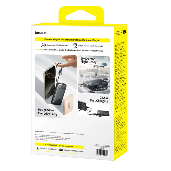 Zdjęcie produktu: Powerbank Baseus EnerFill FC11 10000mAh 22.5W z LCD i dwoma kablami