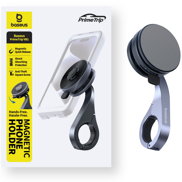 Uchwyt rowerowy Baseus PrimeTrip VB1 na telefon magnetyczny - szary