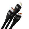 Miniatura zdjęcia: Kabel przewód pleciony USB 3w1 Baseus Flash Series II 100W