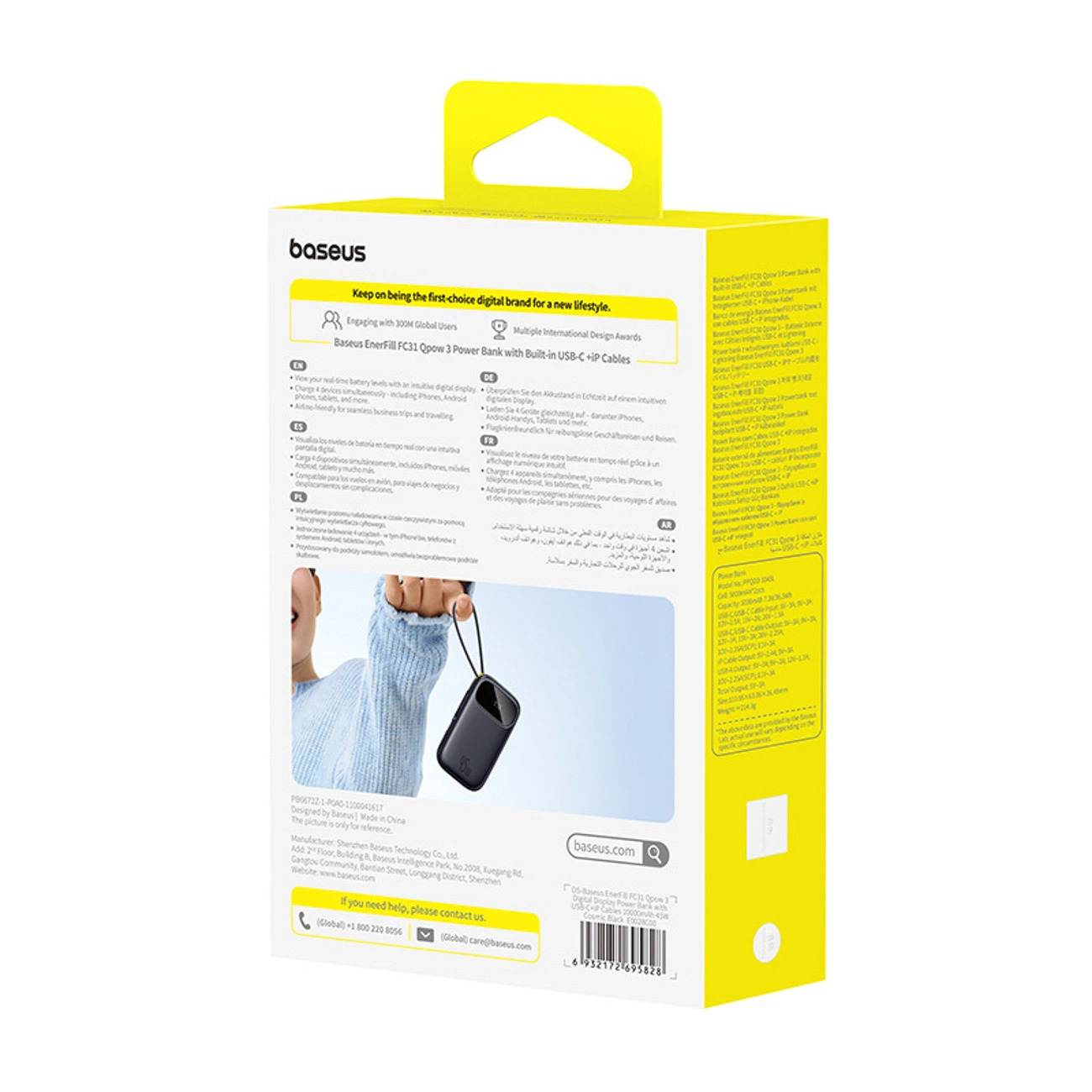 Powerbank Baseus EnerFill FC31 10000mAh 45W z kablami USB-C i Lightning