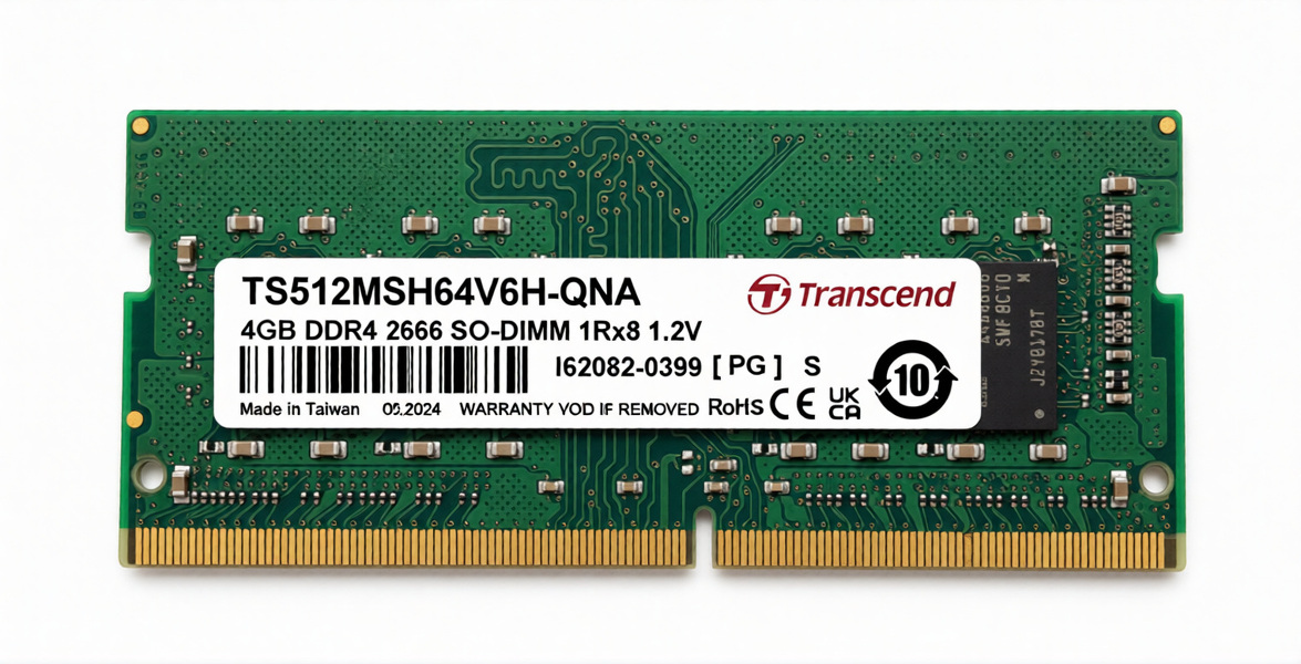 Zdjęcie produktu: Pamięć Transcend Sodimm DDR4 4GB 2666Mhz QNAP TS512MSH64V6H-QNA