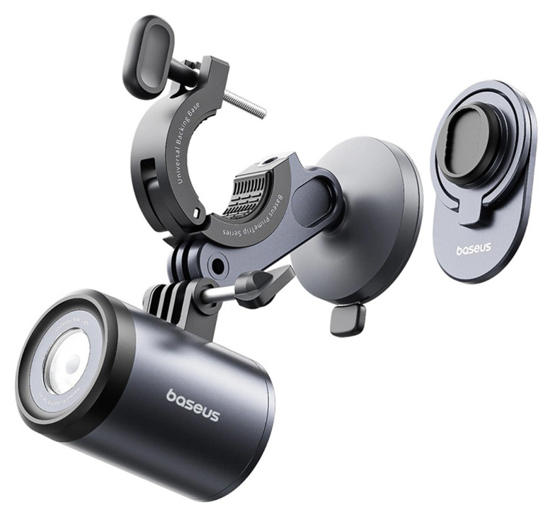 Uchwyt z lampką 2w1 Baseus PrimeTrip 3000mAh IP68 LED - czarno-szary