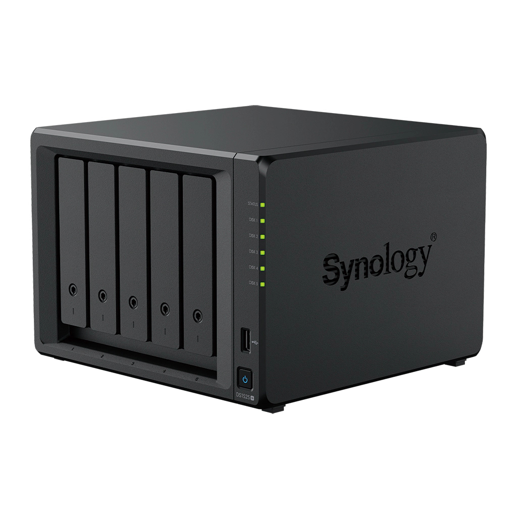 Serwer plików Synology DS1525+ 5-bay, AMD Ryzen V1500B 16GB M.2 2,5GbE USB Serwer plików Synology DS1525+ 5-bay, AMD Ryzen V1500B 16GB M.2 2,5GbE USB