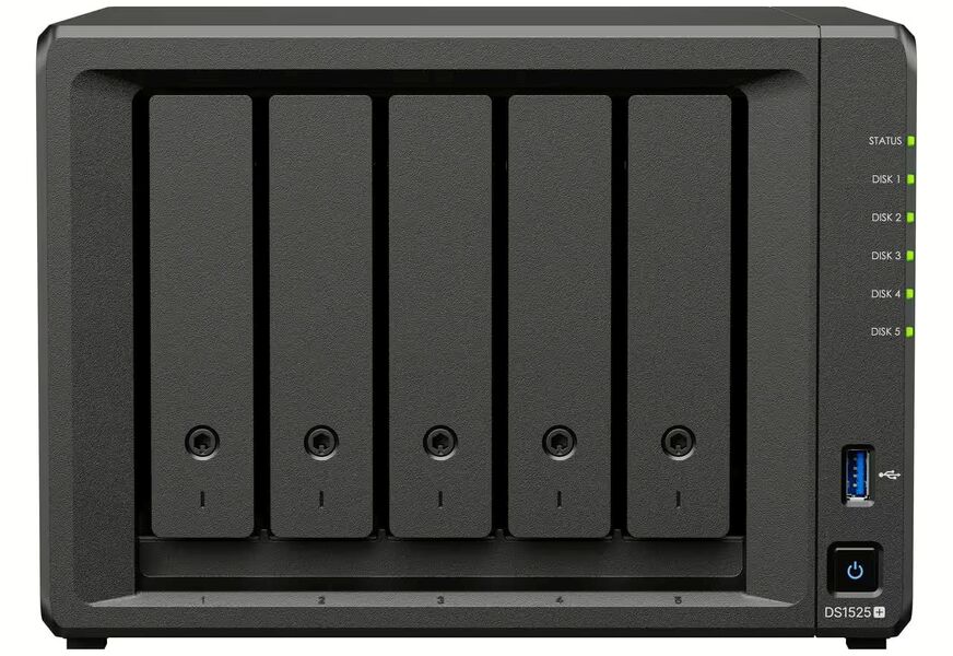 Zdjęcie produktu: Serwer plików Synology DS1525+ 5-bay, AMD Ryzen V1500B 16GB M.2 2,5GbE USB Zdjęcie produktu: Serwer plików Synology DS1525+ 5-bay, AMD Ryzen V1500B 16GB M.2 2,5GbE USB
