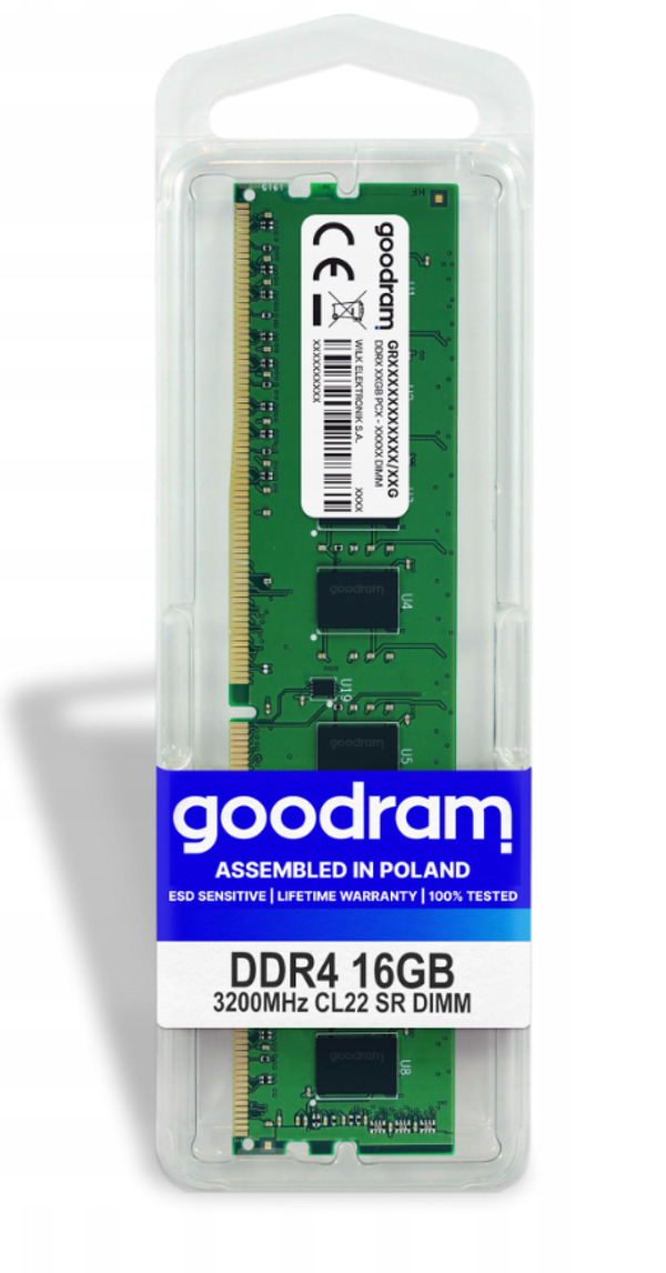 Zdjęcie produktu: Goodram GR3200D464L22S/16G QNAP  1 x 16 GB DDR4-RAM 3200 MHz CL22