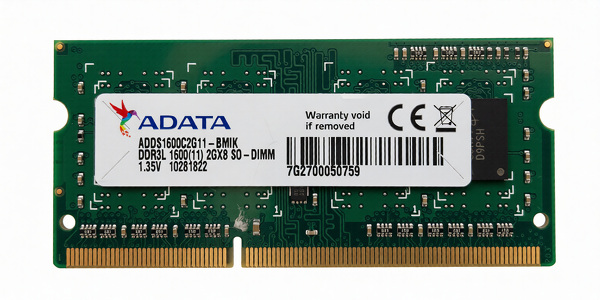 Miniatura produktu: Sodimm Adata DDR3L 2GB do Qnap 1600MHz ADDS1600C2G11-BMIK Miniatura produktu: Sodimm Adata DDR3L 2GB do Qnap 1600MHz ADDS1600C2G11-BMIK