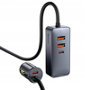 Ładowarka samochodowa Baseus Share Together 120W PPS 2xUSB-A 2xUSB-C z przedłużaczem - szara