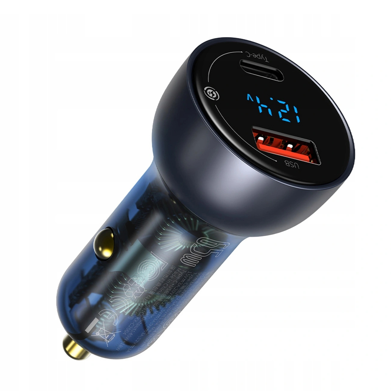 Ładowarka samochodowa Baseus Particular 65W - ciemnoszara Ładowarka samochodowa Baseus Particular 65W - ciemnoszara