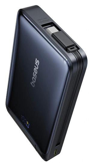 Miniatura produktu: Powerbank Baseus Nomos 10000mAh 30W Qi2 z podstawką kompatybilny z MagSafe z wbudowanym kablem USB-C - czarny