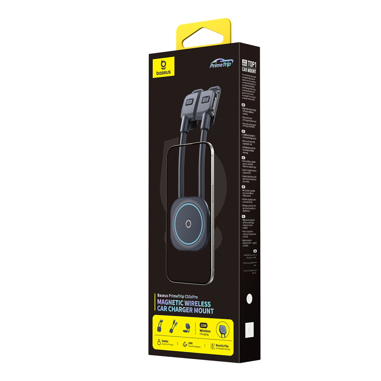 Samochodowy uchwyt na deskę rozdzielczą Baseus PrimeTrip C03sPro - czarny Samochodowy uchwyt na deskę rozdzielczą Baseus PrimeTrip C03sPro - czarny