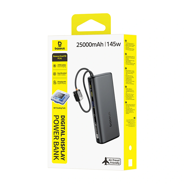 Zdjęcie produktu: Powerbank Baseus EnerFill FC41 25000mAh 145W USB-C - czarny Zdjęcie produktu: Powerbank Baseus EnerFill FC41 25000mAh 145W USB-C - czarny