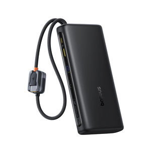Miniatura produktu: Powerbank Baseus EnerFill FC41 25000mAh 145W z wyświetlaczem cyfrowym i wbudowanym podwójnym kablem USB-C - czarny Miniatura produktu: Powerbank Baseus EnerFill FC41 25000mAh 145W z wyświetlaczem cyfrowym i wbudowanym podwójnym kablem USB-C - czarny