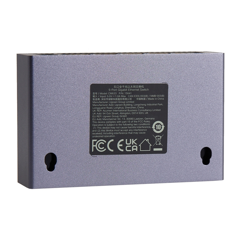 Switch Ugreen przełącznik ethernet 5-Port 1GB/s - szary