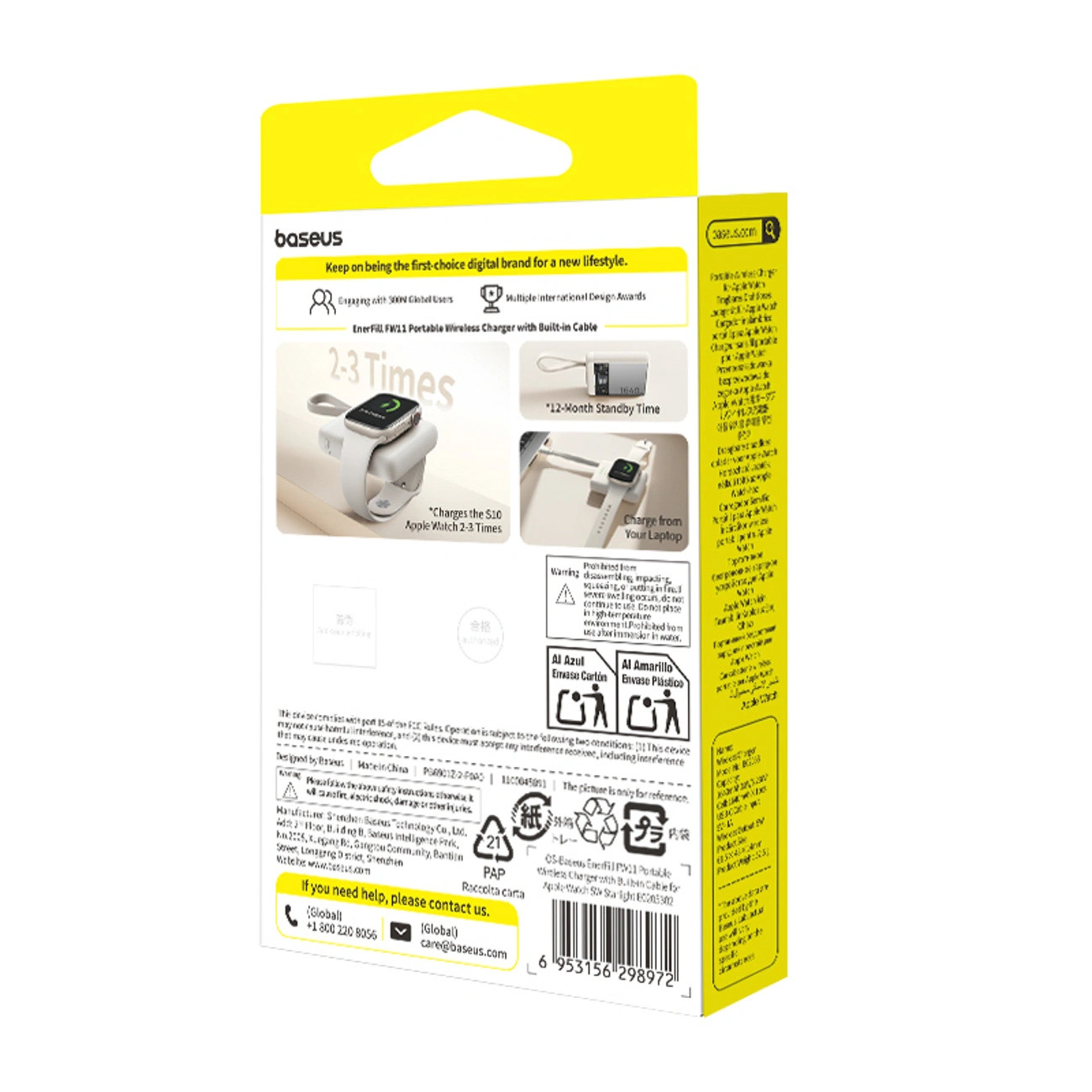 Powerbank Baseus EnerFill FW11 5W do Apple Watch z kablem - biały