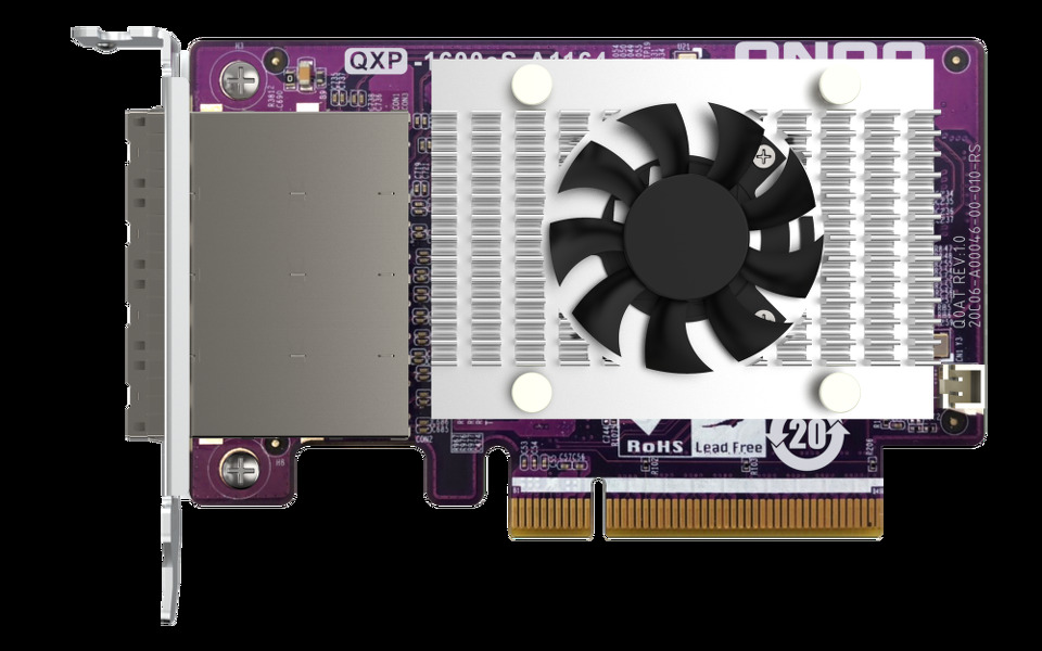 Zdjęcie produktu: Qnap QXP-1600eS-A1164 4x SFF-8088 SATA, 16x SATA 6Gb/s, PCIe 3.0 x8