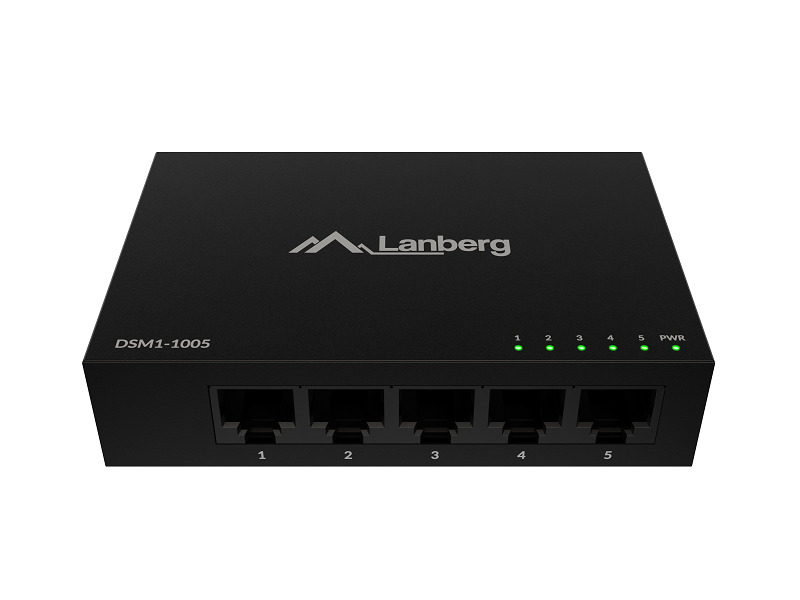 Switch Lanberg 5x 1GB/s niezarządzalny desktop 12v (obudowa metalowa)