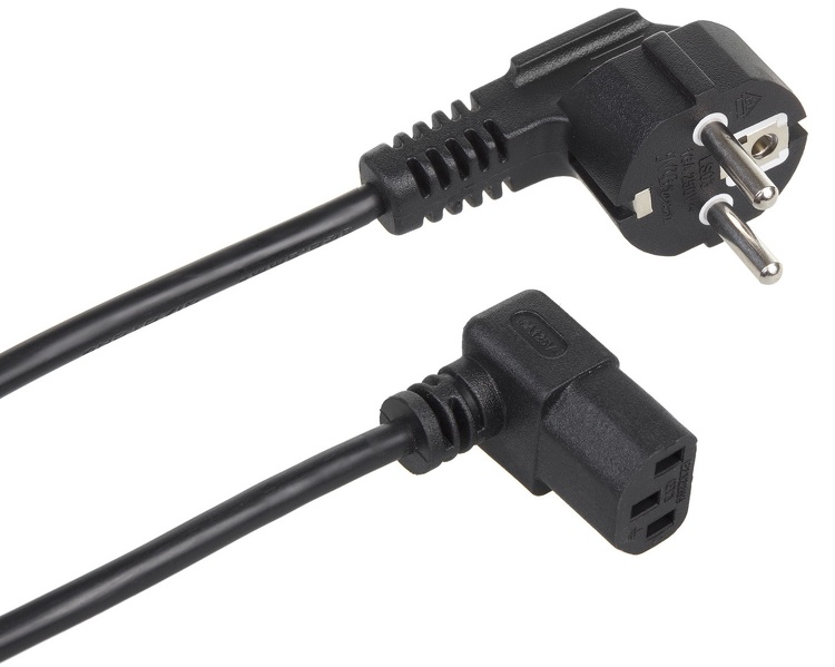Zdjęcie produktu: Kabel zasilający Maclean, kątowy, 3 pin, wtyk EU, 3m, MCTV-854