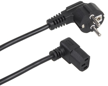 Miniatura produktu: Kabel zasilający Maclean, kątowy, 3 pin, wtyk EU, 3m, MCTV-854