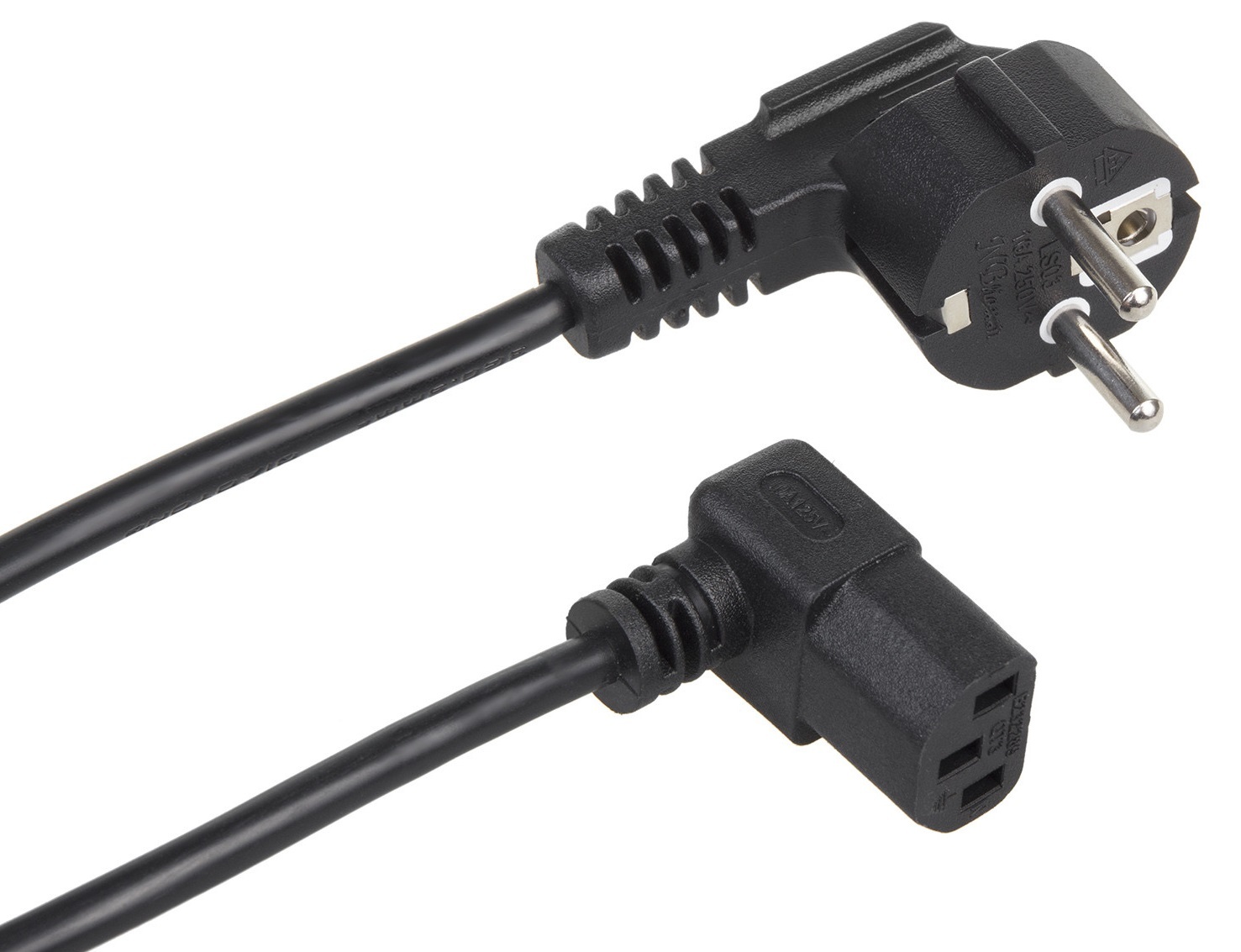 Kabel zasilający Maclean, kątowy, 3 pin, wtyk EU, 1.5m, MCTV-851