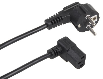 Miniatura produktu: Kabel zasilający Maclean, kątowy, 3 pin, wtyk EU, 1.5m, MCTV-851