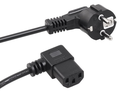 Miniatura produktu: Kabel zasilający Maclean, kątowy, 3 pin, wtyk EU, 3m, MCTV-803