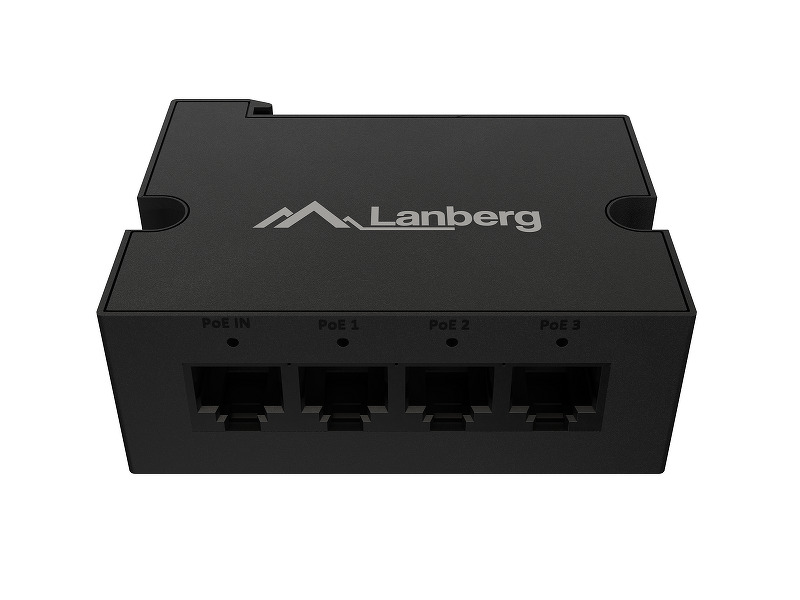 Zdjęcie produktu: Switch Lanberg 1XIN 3XOUT 1GB POE Extender Gigabit Ethernet DIN RAIL BT 90W