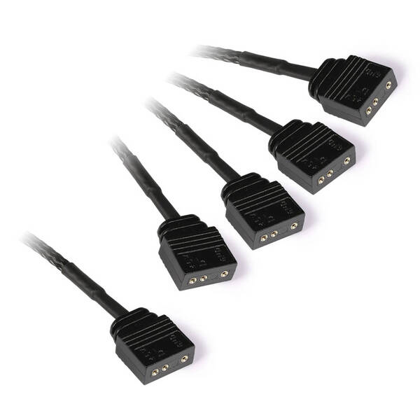 Zdjęcie produktu: Alphacool 18711, Y-Splitter rozgałęziacz ARGB 3-pin na 4x ARGB 3-pin 30cm