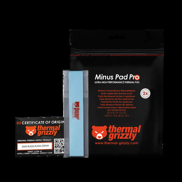 Zdjęcie produktu: Thermal Grizzly Minus Pad Pro - 120x20x1,0mm, 2 szt Zdjęcie produktu: Thermal Grizzly Minus Pad Pro - 120x20x1,0mm, 2 szt