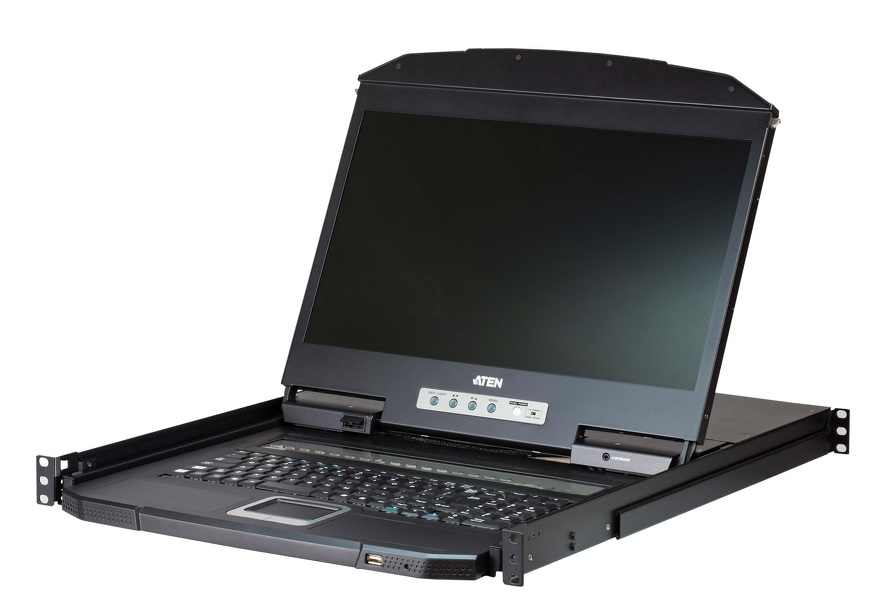 Zdjęcie produktu: ATEN 8-Port Short PS/2-USB VGA Single Rail WideScreen LCD KVM CL3108NX Zdjęcie produktu: ATEN 8-Port Short PS/2-USB VGA Single Rail WideScreen LCD KVM CL3108NX