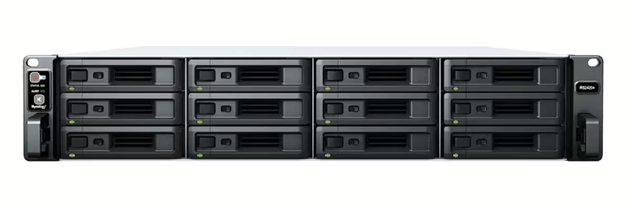 Miniatura produktu: Serwer plików Synology RS2423RP+II 12-bay, 4-core 3.35GHz AMD Ryzen V1780B, 8 GB DDR4 ECC UDIMM, 1x10GbE, 2xGbE LAN, 2x USB 3.2. 1 x Gen3 x8 slot, Zasilacz nadmiarowy