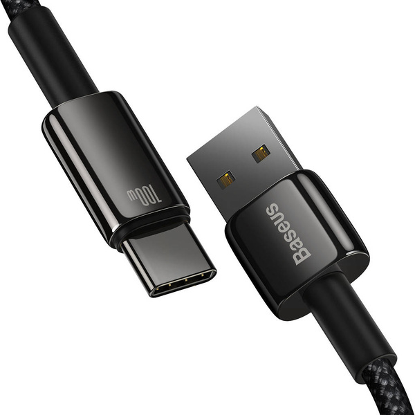 Zdjęcie produktu: Kabel przewód USB Baseus Tungsten Gold USB-A - USB-C 480Mb/s 100W 2m czarny
