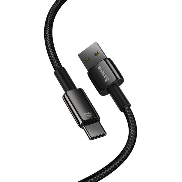 Zdjęcie produktu: Kabel przewód USB Baseus Tungsten Gold USB-A - USB-C 480Mb/s 100W 2m czarny