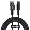Kabel przewód USB Baseus Tungsten Gold USB-A - USB-C 480Mb/s 100W 2m czarny (CAWJ000101)