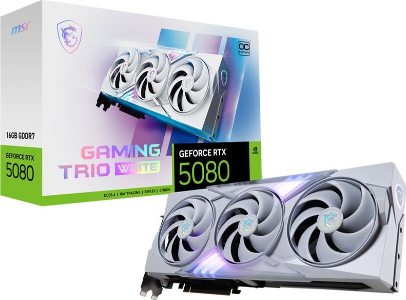 Zdjęcie produktu: MSI GeForce RTX 5080 GAMING TRIO OC WHITE 16GB GDDR7 DLSS 4